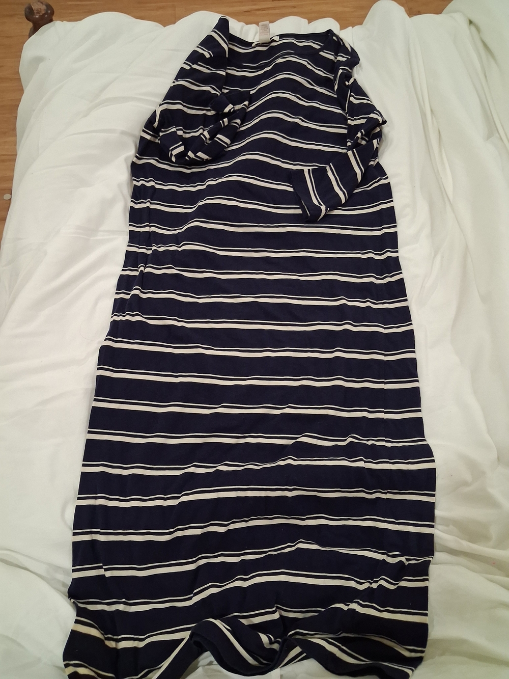 Forever 21 Navy and White Striped Maxi Skirt